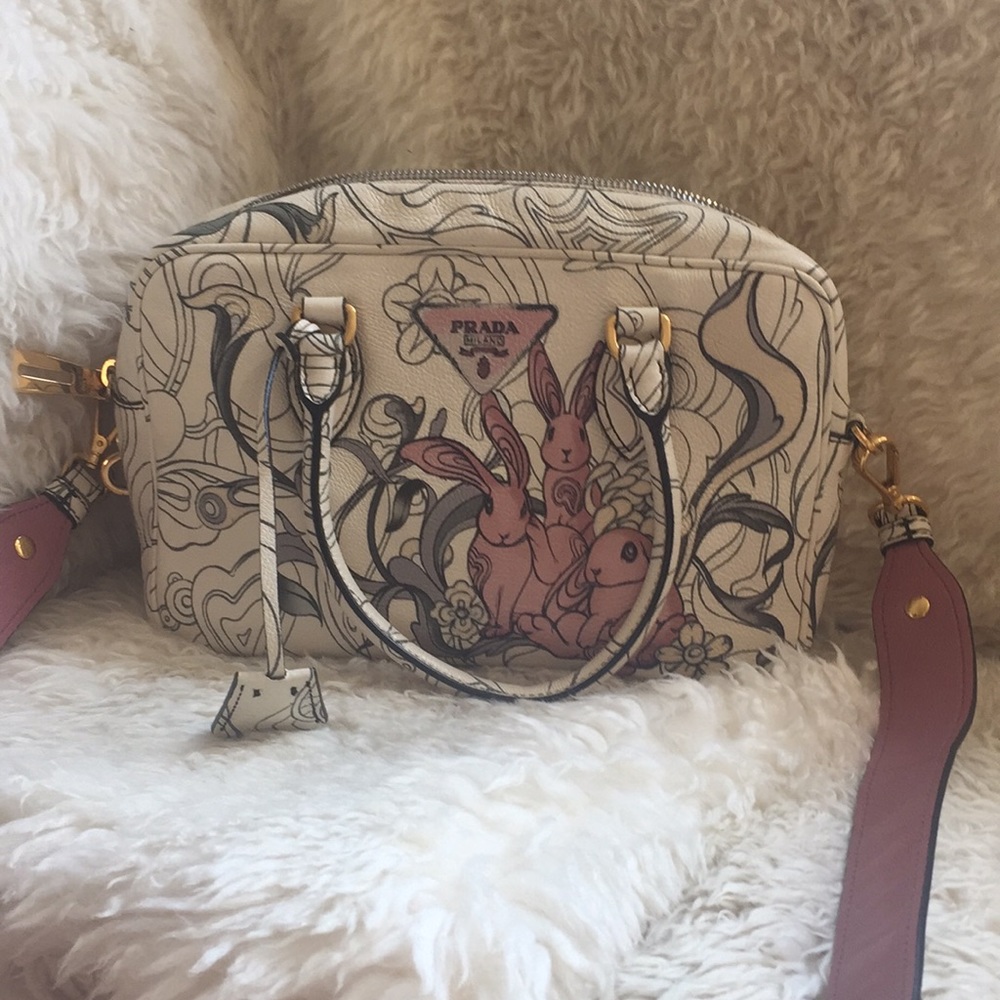 Prada Bunny Bauletto Satchel Bag James Jean RARE
